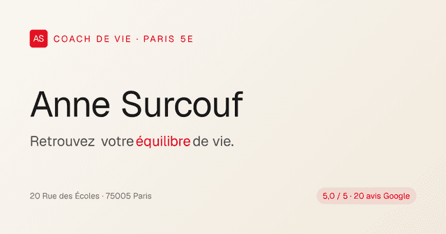 Anne Surcouf - Coach de vie à Paris 5e