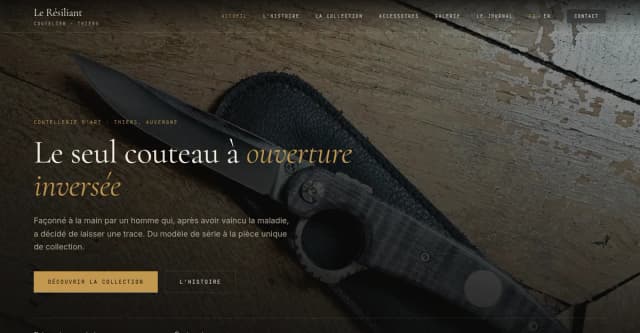 Le Résiliant — site vitrine du coutelier de Thiers