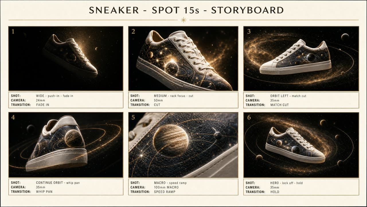 Storyboard du film Sneaker · édition cosmique